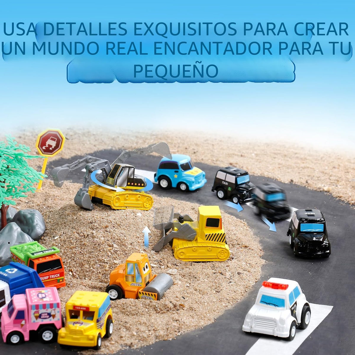Fajiabao - 18 autos de juguete para niños pequeños | Juego de mini...