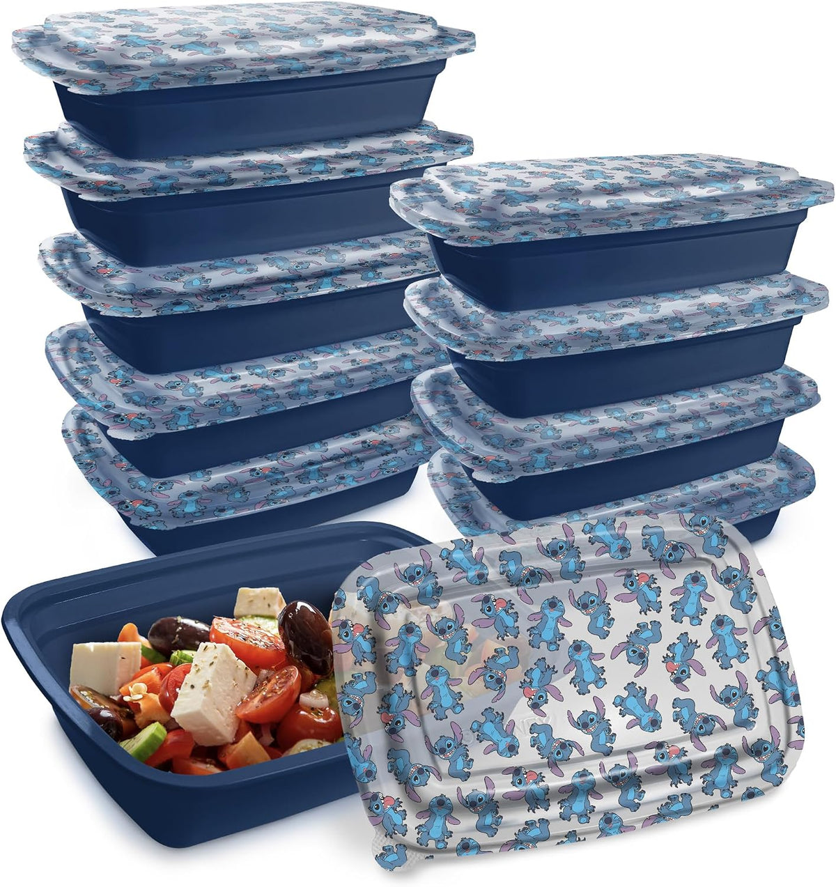 Disney Stitch - Recipientes de preparación de comidas, 20 piezas, 3...
