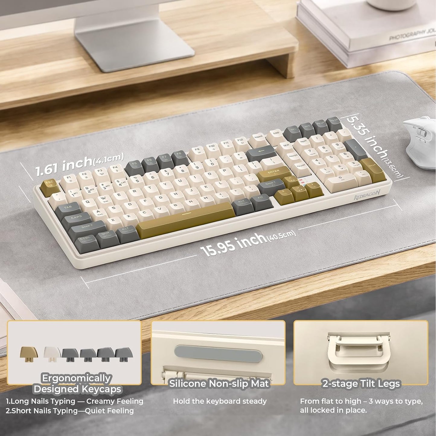 Redragon K528 Teclado inalámbrico para juegos Bluetooth Teclados de...