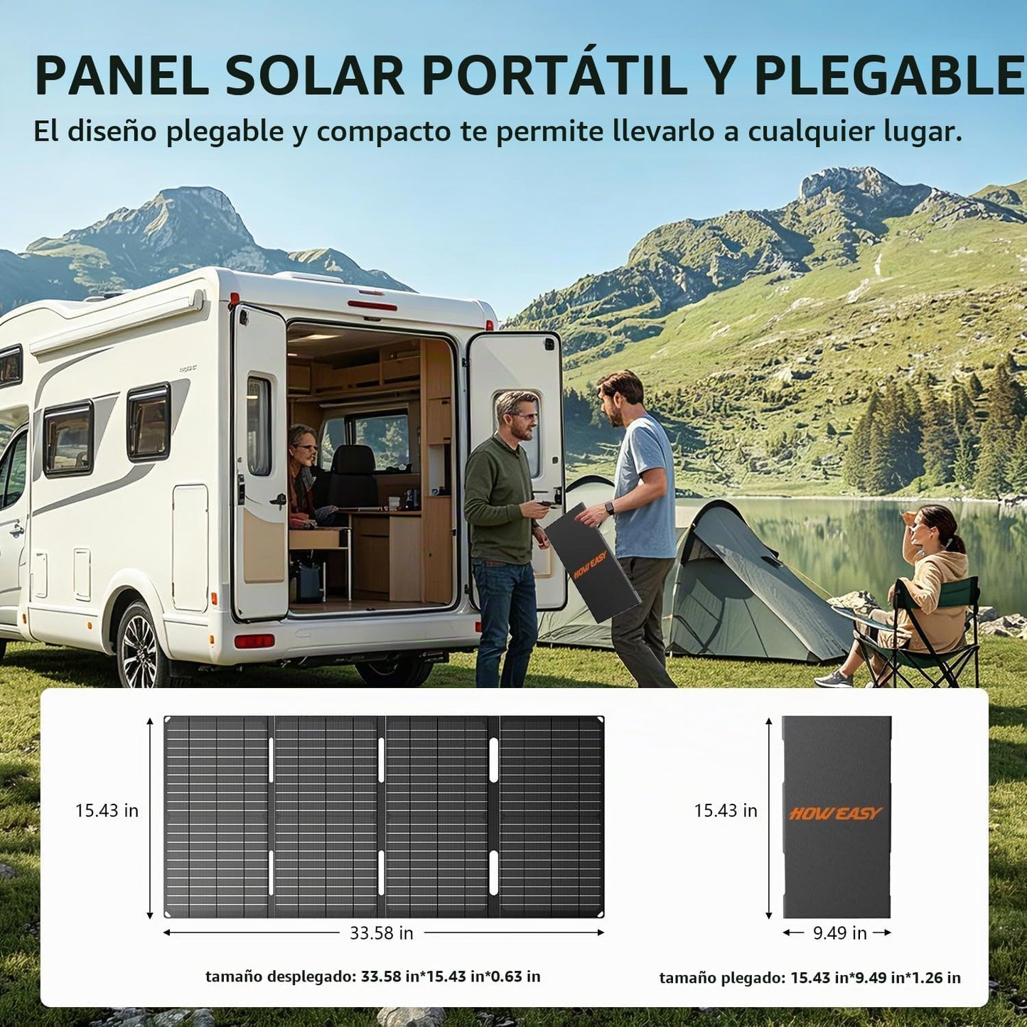 HOWEASY Estación de energía portátil de 300 W, generador solar de 2...