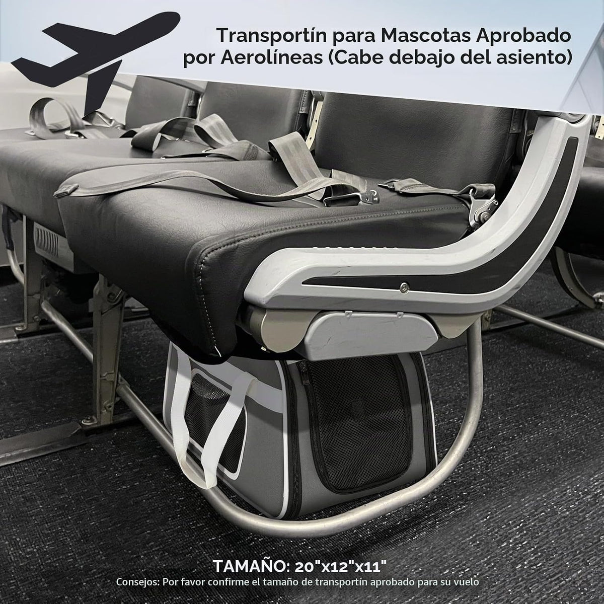PETSFIT Transportador para gatos aprobado por aerolíneas con ruedas...