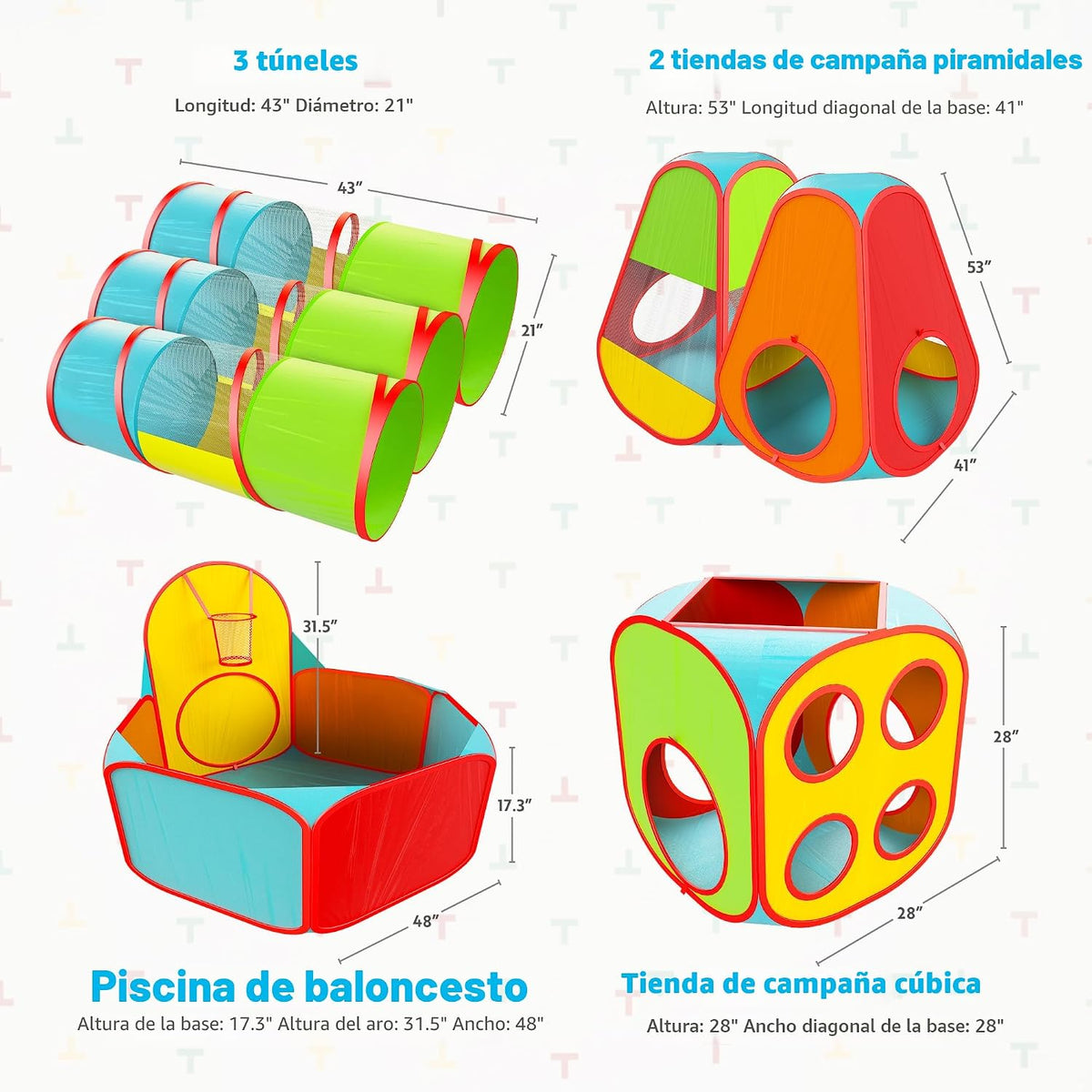 Playz Paquete de tienda de juegos para niños de 7 piezas con 1 gran...