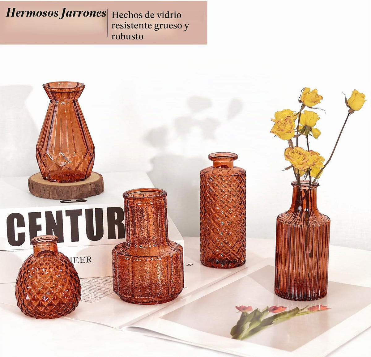 36 piezas de juego de jarrones de brotes pequeños botellas de vidri...