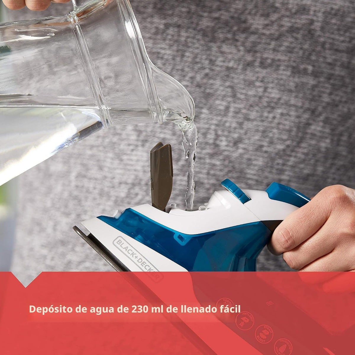 BLACK+DECKER - Plancha de vapor fácil para ropa con tecnología Smar...