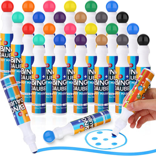Crtiin 24 paquete de colores mixtos de marcadores de bingo, juego d...