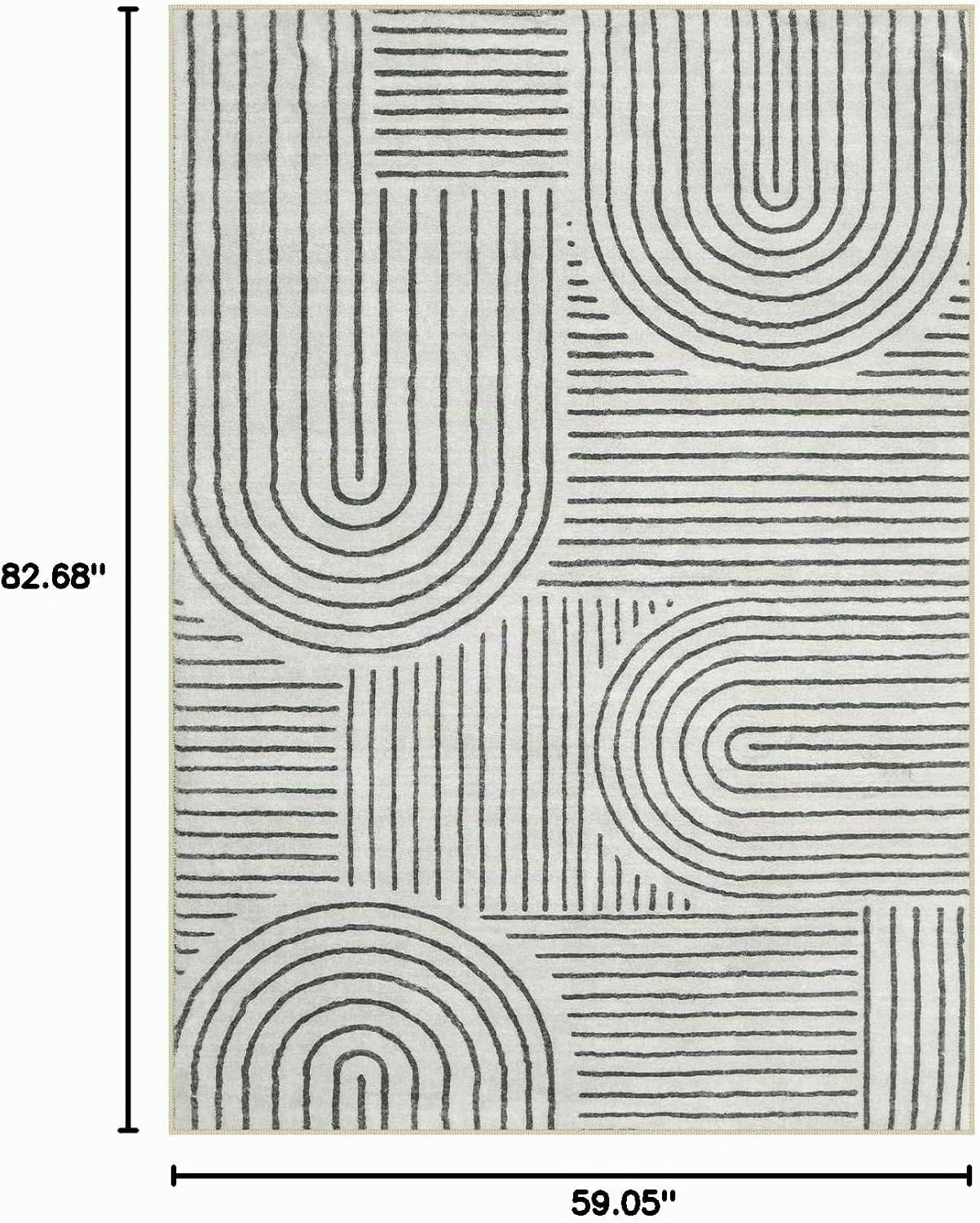 Lahome Alfombra lavable abstracta, alfombra de 5 x 7 pies para dorm...