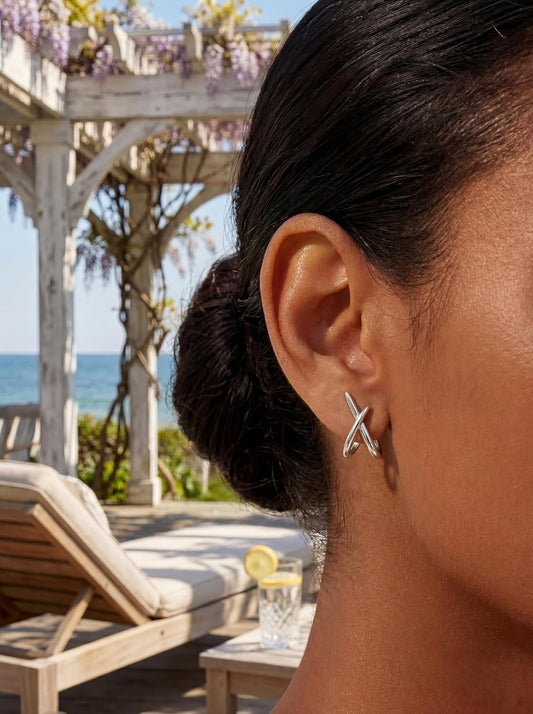 Aretes de oro para mujer, modernos, aretes de tuerca de oro de 14 q...