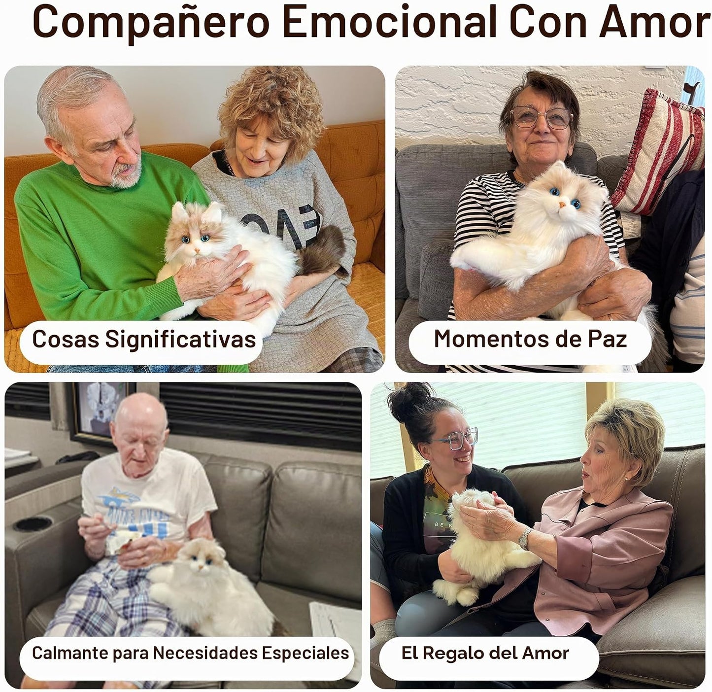 Chongker Compañero interactivo robot gato mascotas, animales de pel...