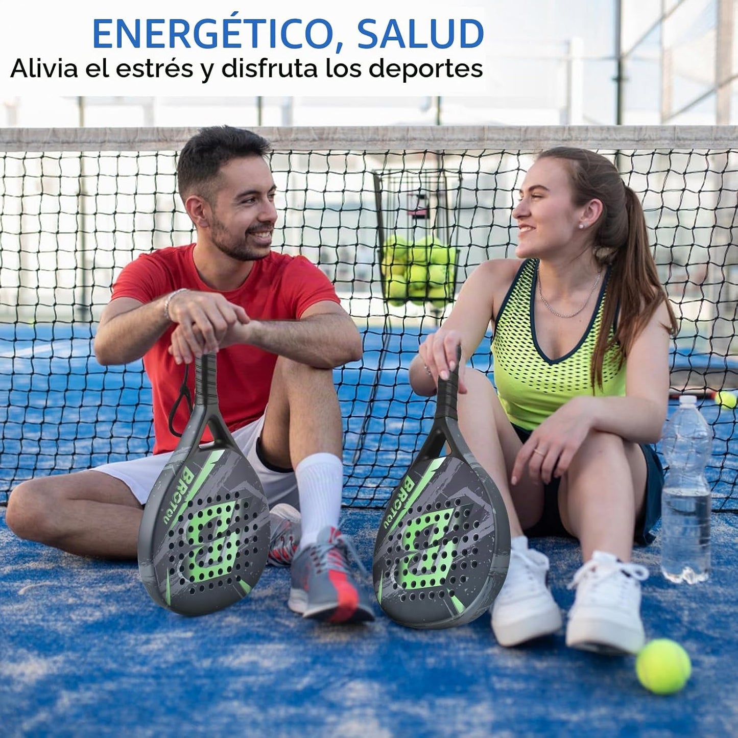 BROTOU Raqueta de Pádel Superficie de Fibra de Carbono con Bolsa de...