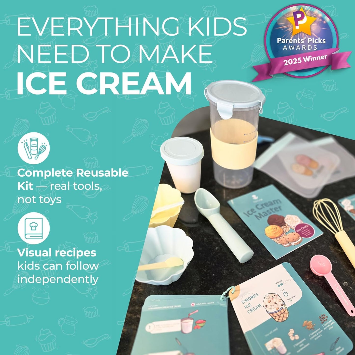 Tovla Jr. Kit de ciencia de helados para niños | Haz helado real co...
