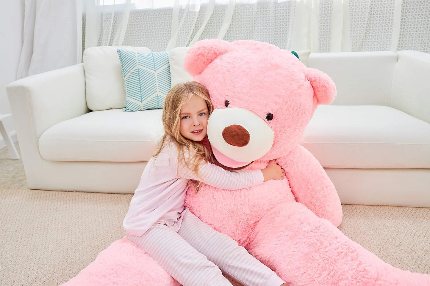 IKASA - Oso de peluche gigante, animales de juguete (Rosa, 63 pulga...