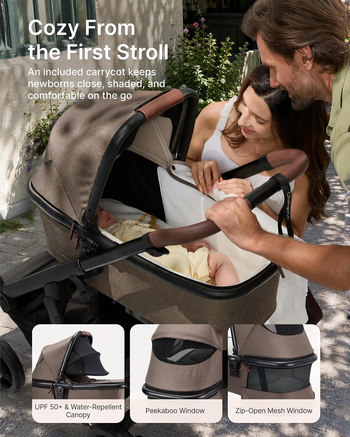 Momcozy ChangeGo - Cochecito de bebé, cochecito convertible de una...