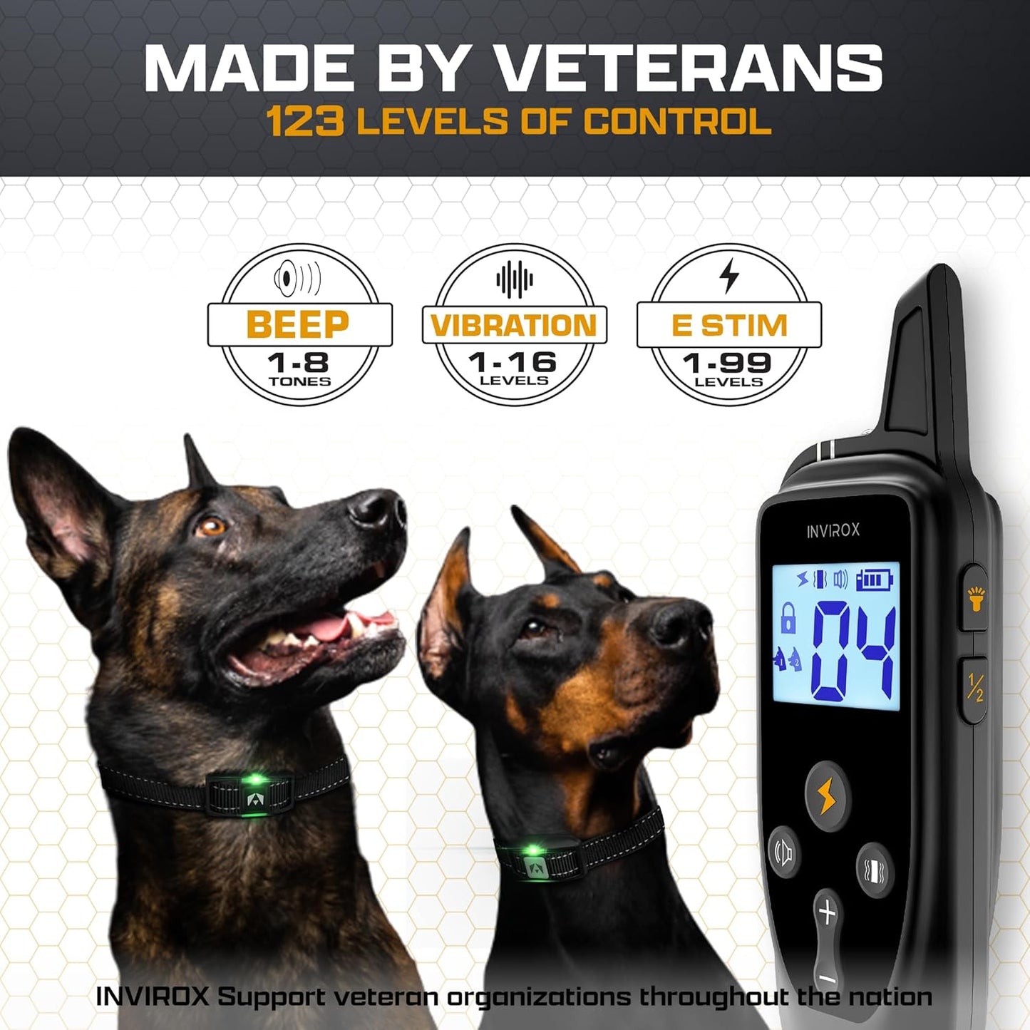 INVIROX Collar de entrenamiento para perros grandes X2 [Edición 202...