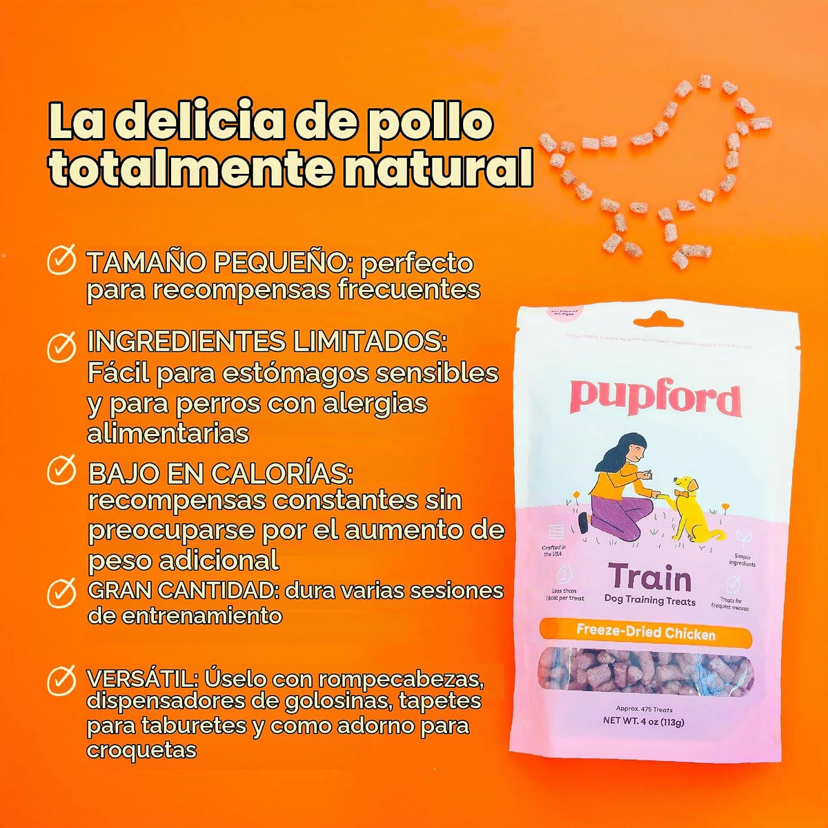 Pupford Golosinas de entrenamiento liofilizadas para perros y cacho...