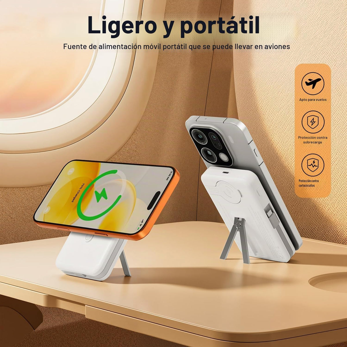 Q Cargador portátil inalámbrico magnético de 10,000 mAh, batería ex...