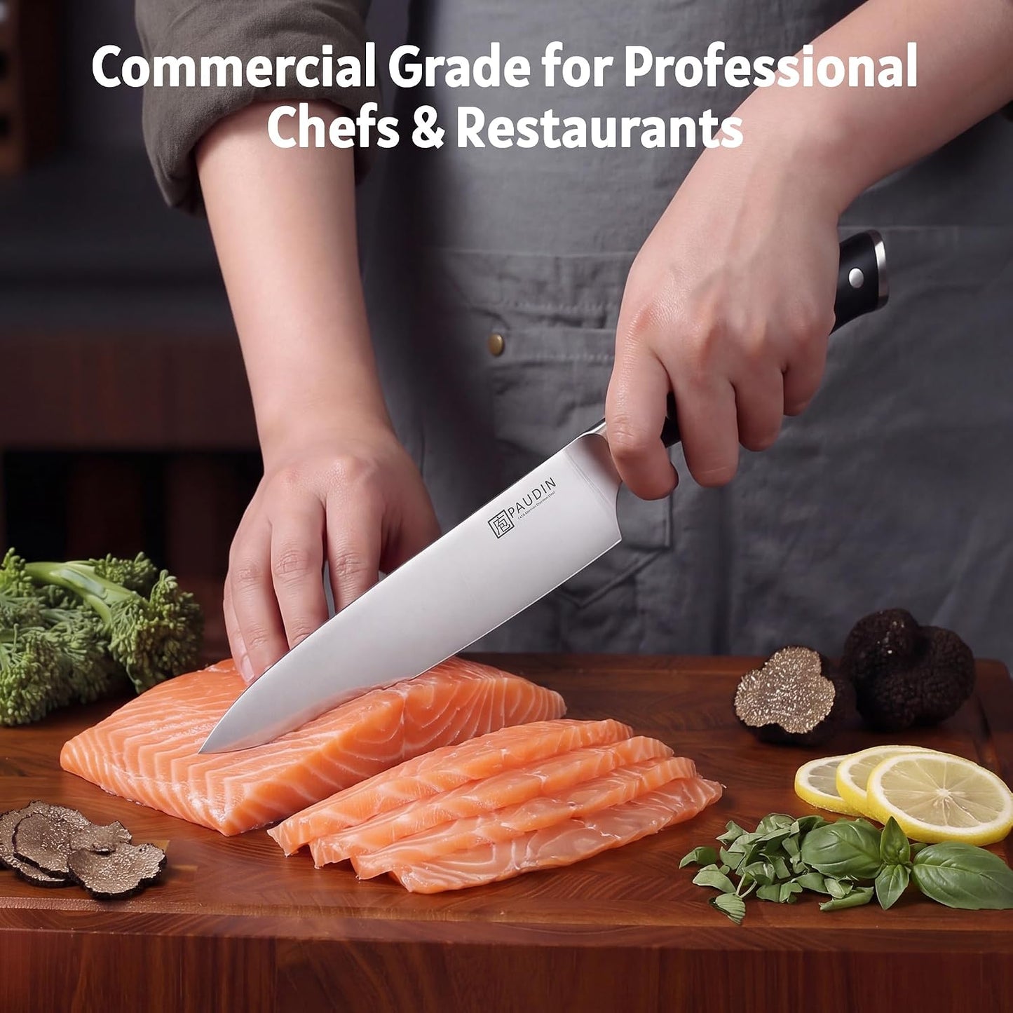 PAUDIN Cuchillo de Chef de 8 Pulgadas, Cuchillo de Cocina Profesion...