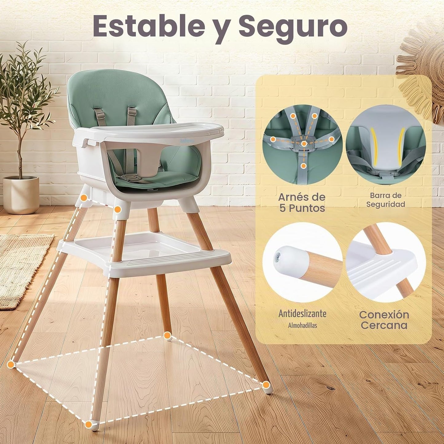 INFANS Silla alta 8 en 1 para bebé, convertible a asiento elevador,...