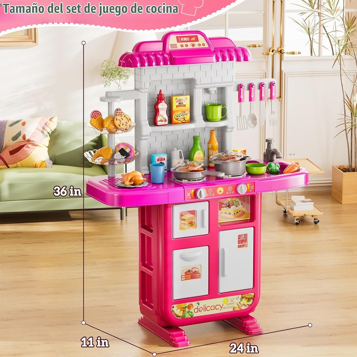 MSKOLER Juego de cocina para niños de 3-6 4-8 años, cocina de juego...