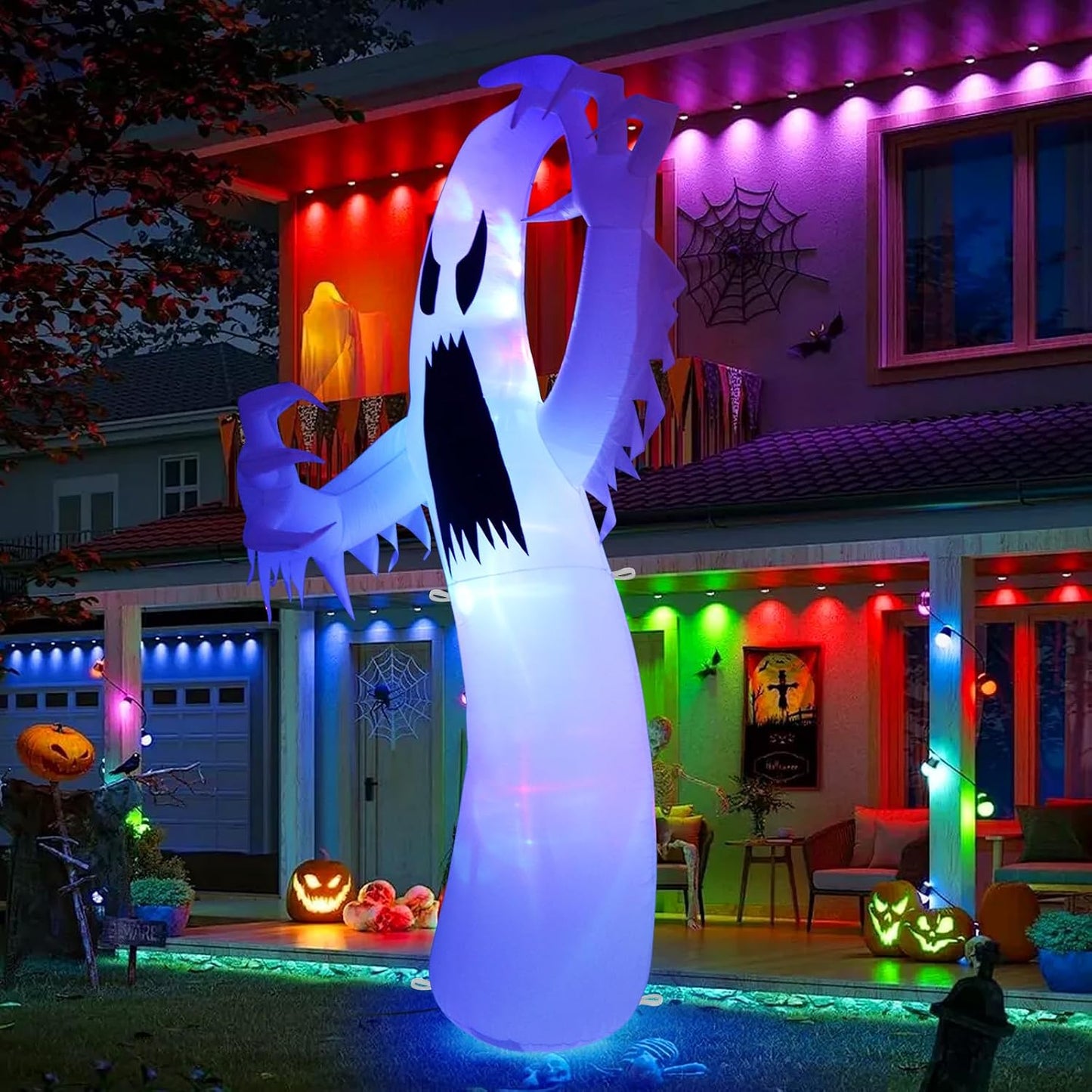 Sizonjoy Fantasma inflable gigante de Halloween de 12 pies, decorac...