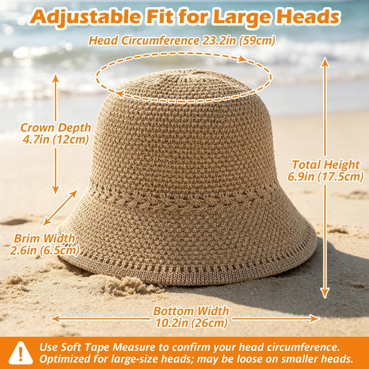 Sombrero de pescador de ganchillo para mujer, sombrero ligero de pa...
