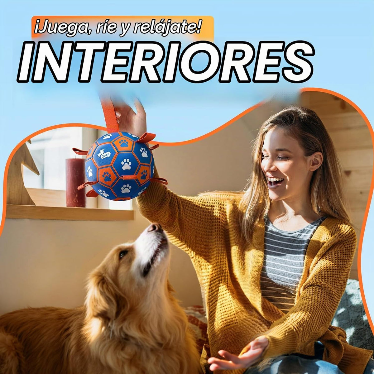 QDAN Juguetes de cuerdas para perros, pelota de fútbol con correas,...