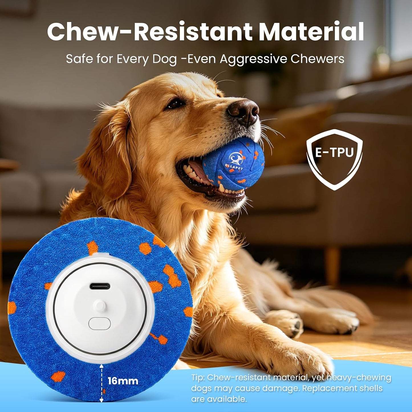Ollapet Juguetes interactivos inteligentes para perros, bola de reb...