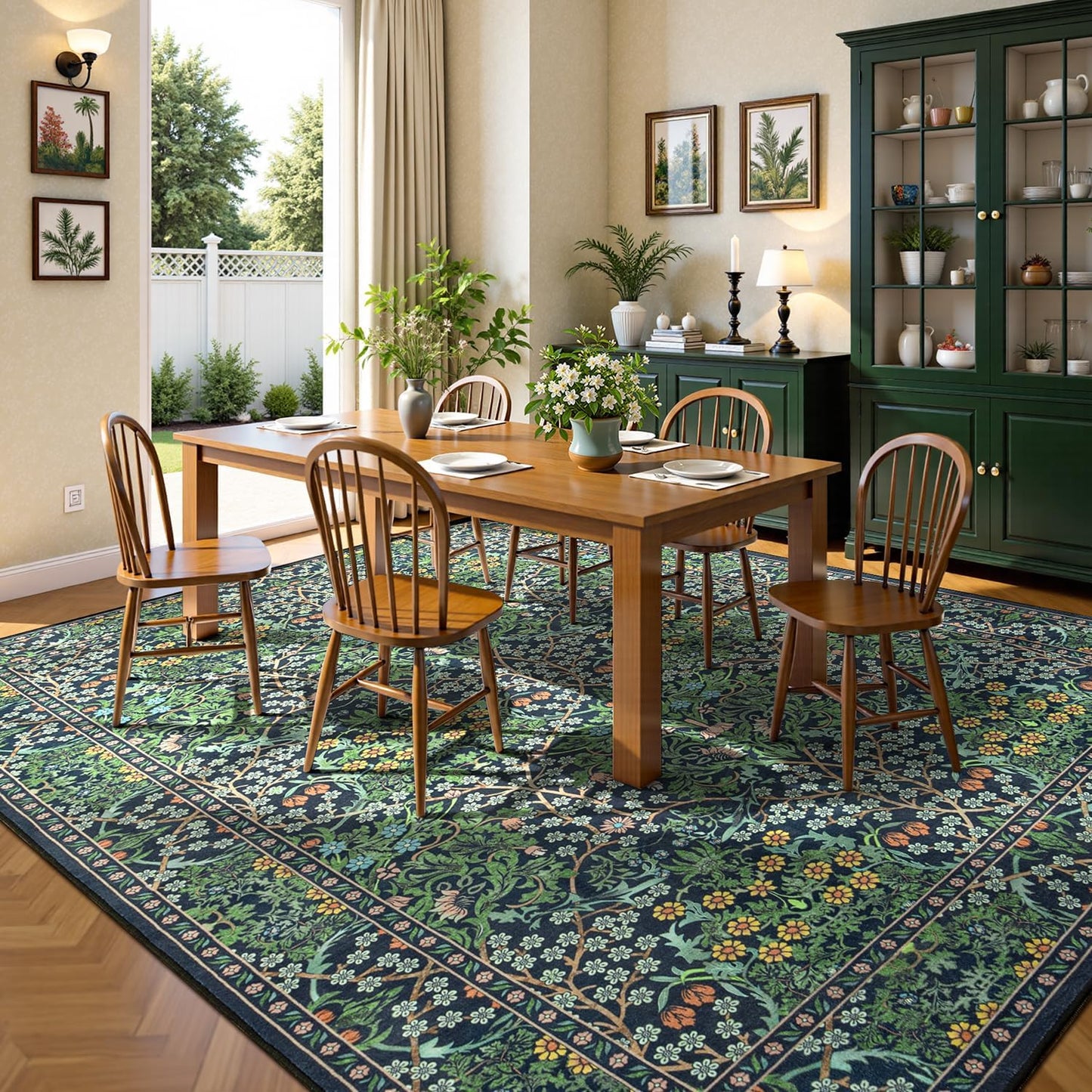Lessymo Alfombra Floral para Sala de Estar 8x10 pies, Alfombras de...