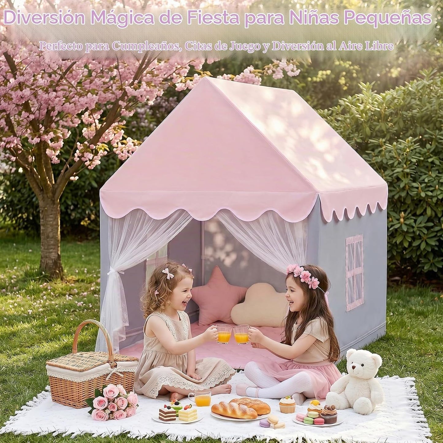 GeeSound Tienda de campaña para niños para niñas en el interior: co...
