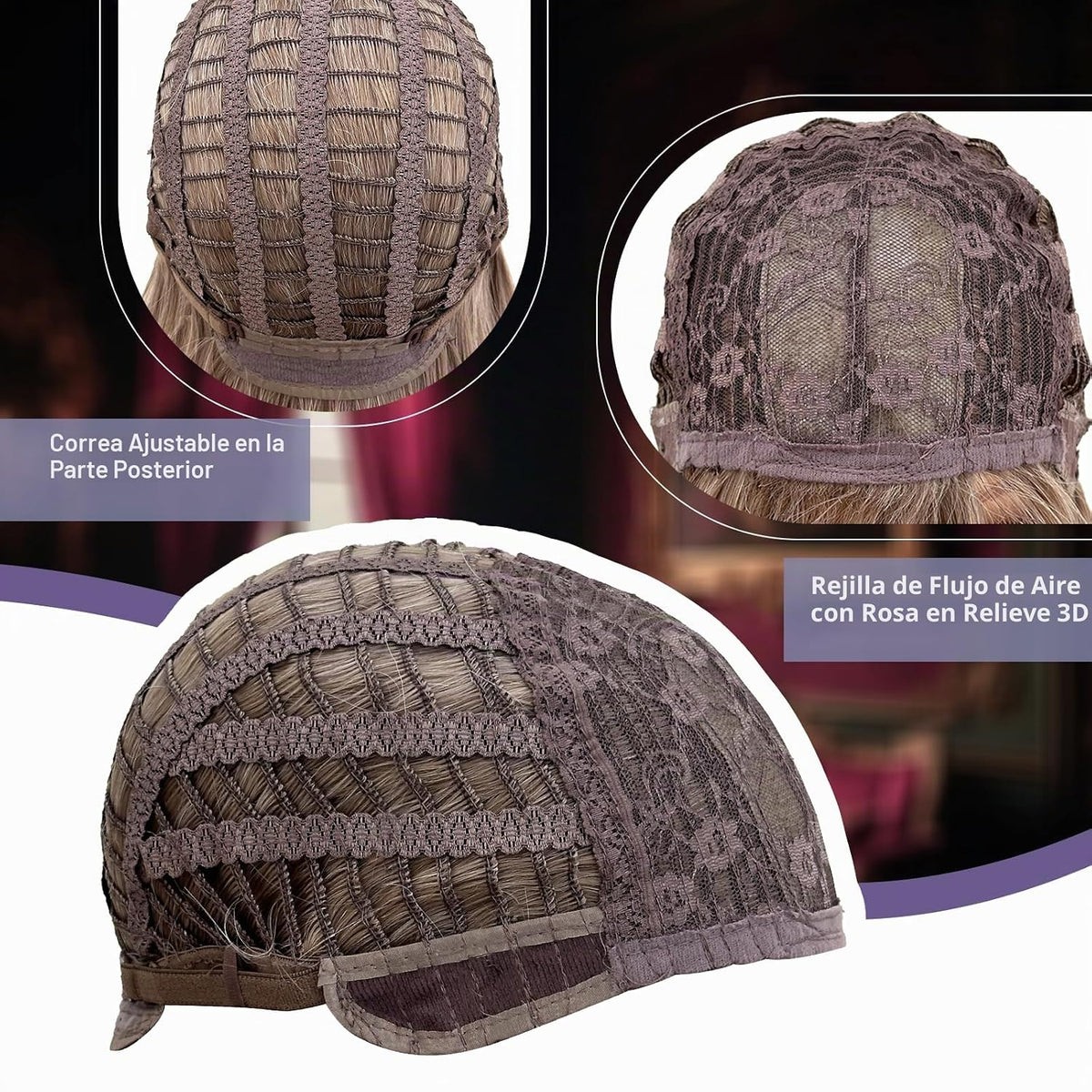 YONGCANWIG Bonita peluca larga de Halloween para cosplay, 2 gorras...