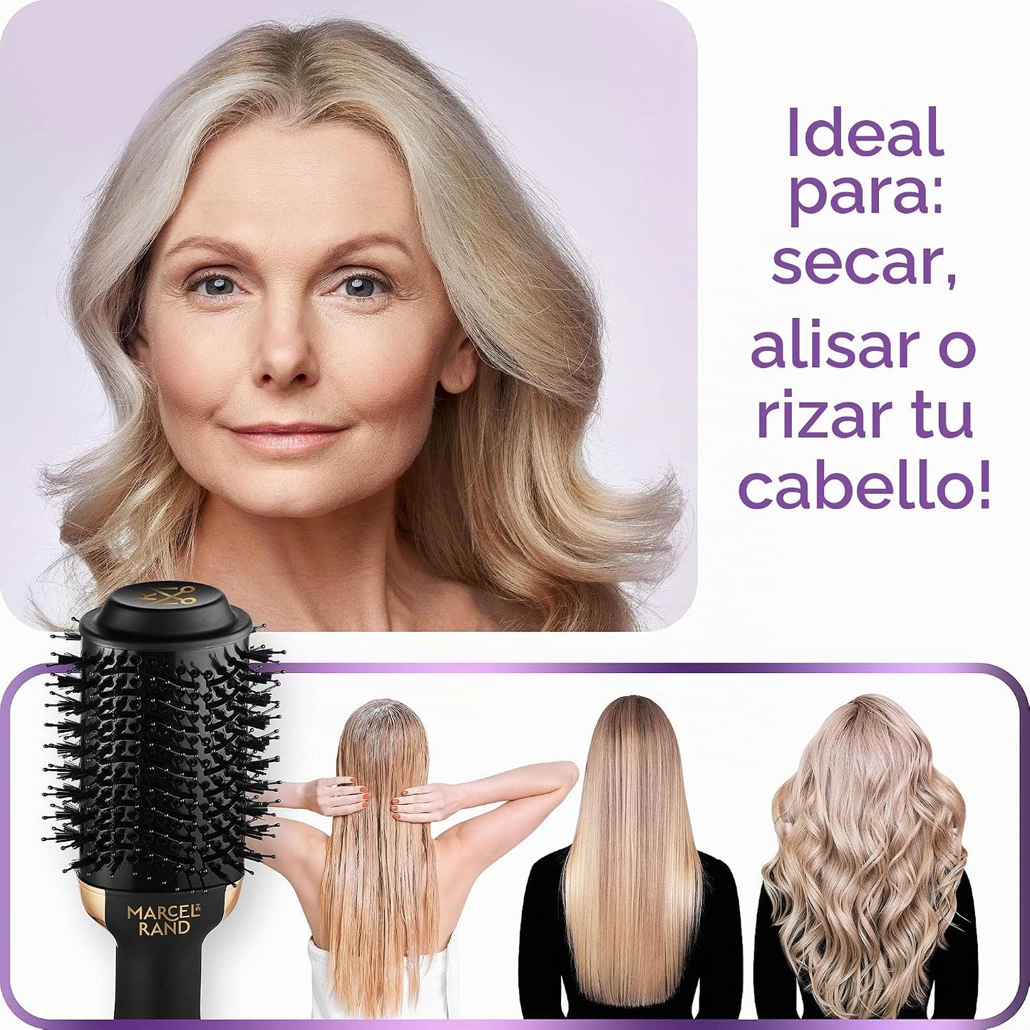 Cepillo secador de pelo ovalado 2 en 1 profesional para mujer, 2.95...