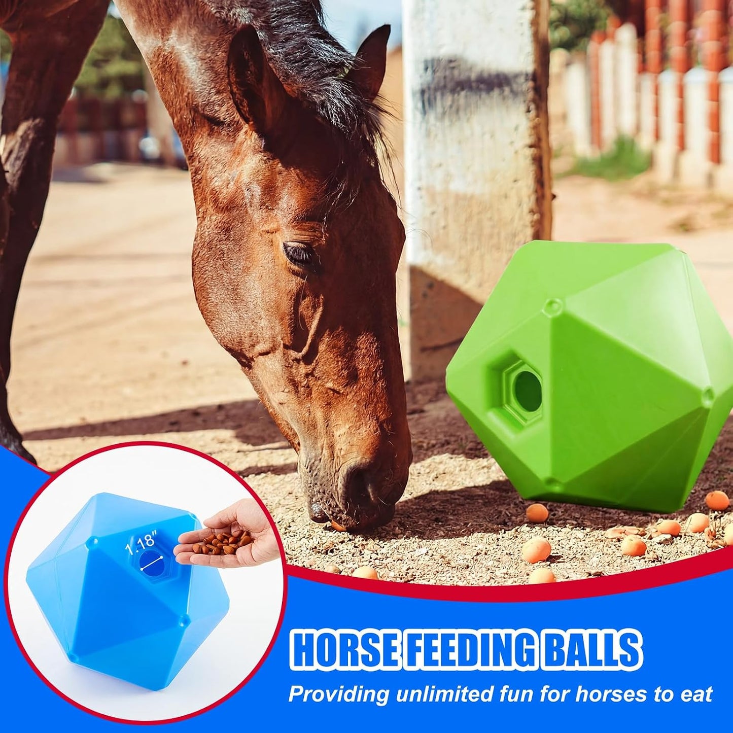 Seenelling Paquete de 2 bolas de golosinas para caballos, juguete |...