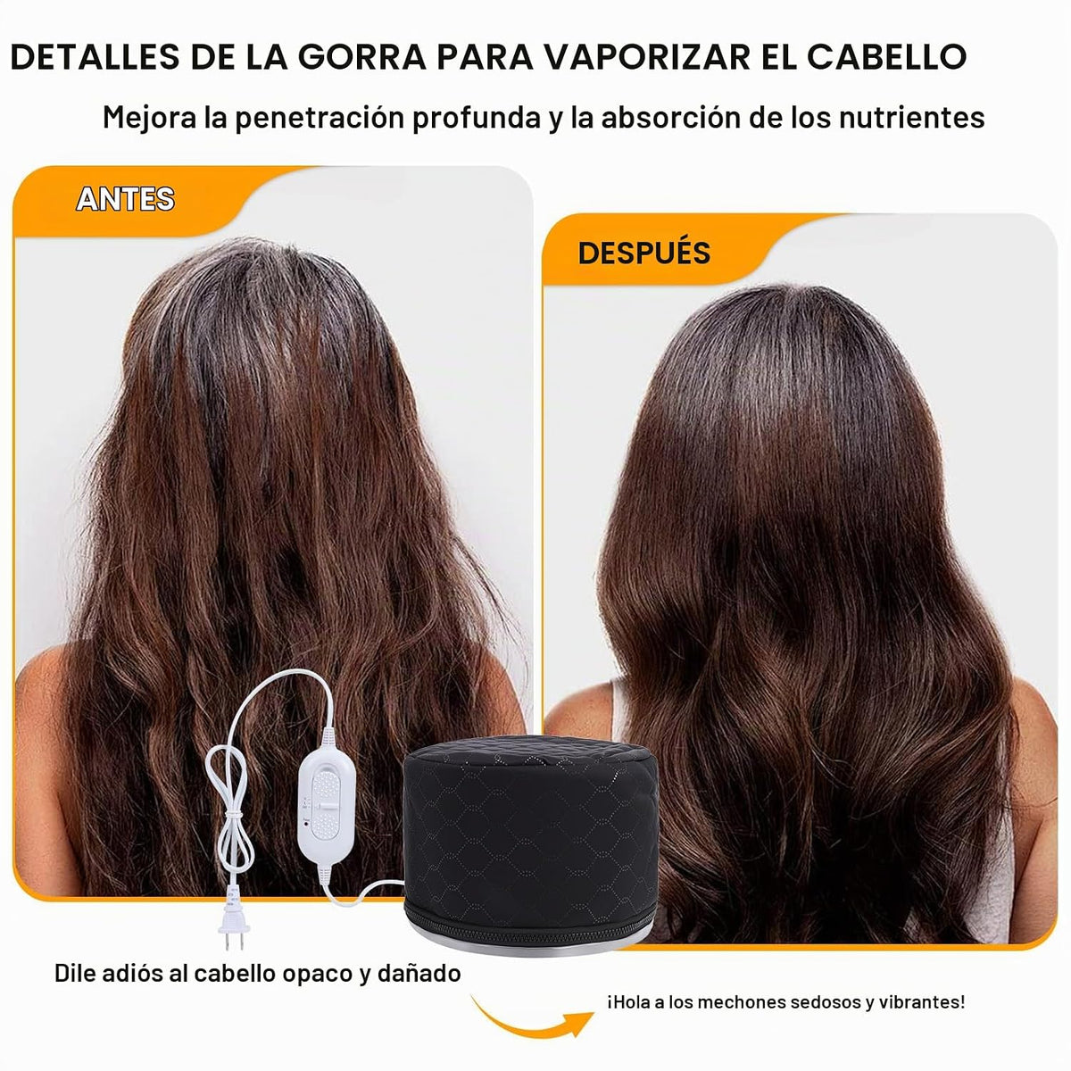 Tapa de vapor para el cabello para acondicionamiento profundo, tapa...