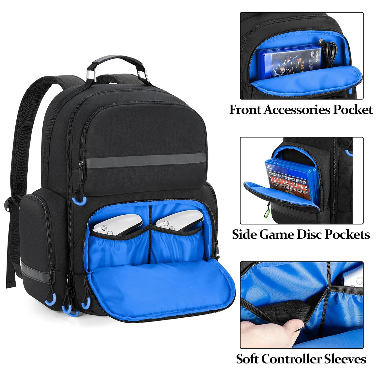 PGmoon Mochila de consola compatible con Playstation 5\/PS5 Slim\/P...
