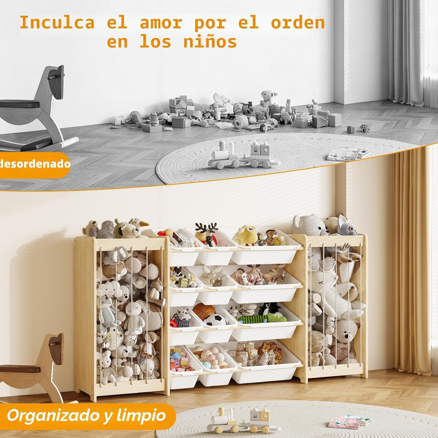 EXPERLAM Organizador grande de almacenamiento de juguetes, almacena...