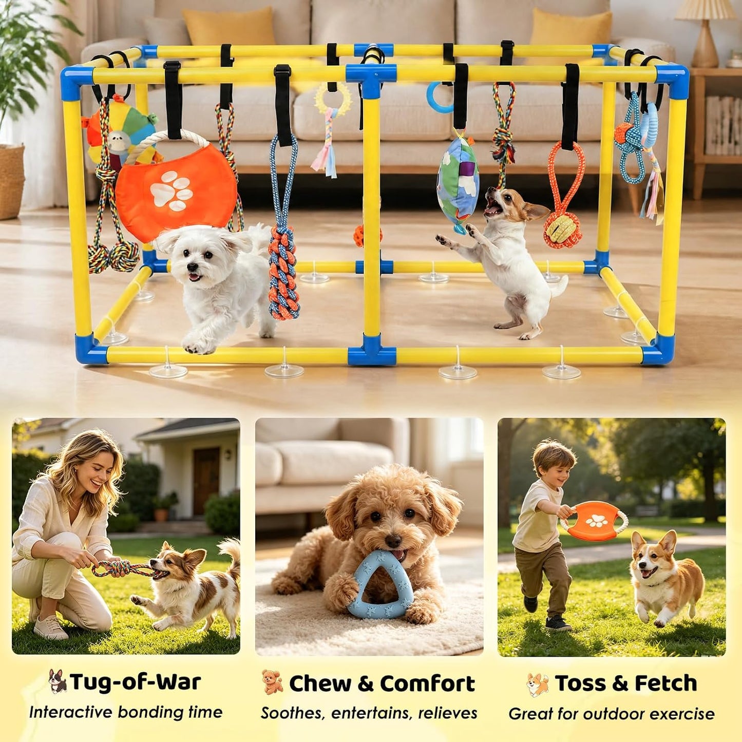 XIAPIA Gimnasio para cachorros con 14 juguetes colgantes, gimnasio...