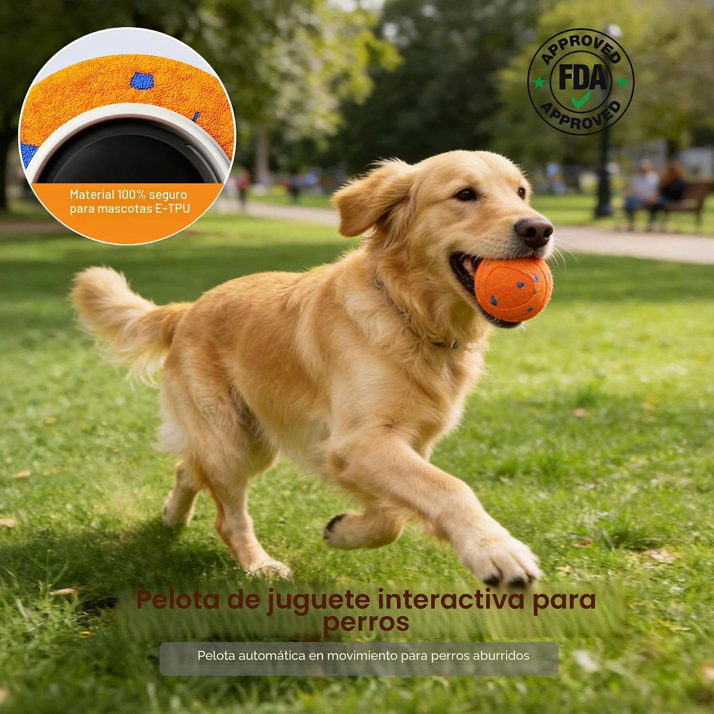 Pelota automática interactiva para perros, juguete de movimiento au...