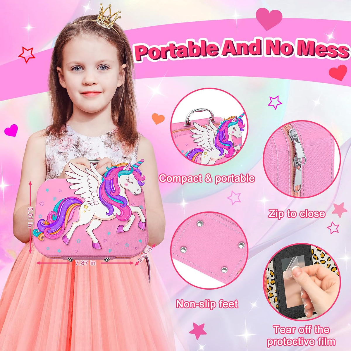 Glisiol Juego de Esmalte de Uñas para Niñas Juguetes, Kit de Arte d...