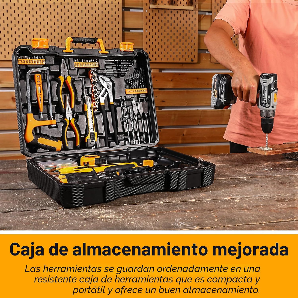 Kit de Herramientas de Taladro Inalámbrico: Caja de Herramientas de...
