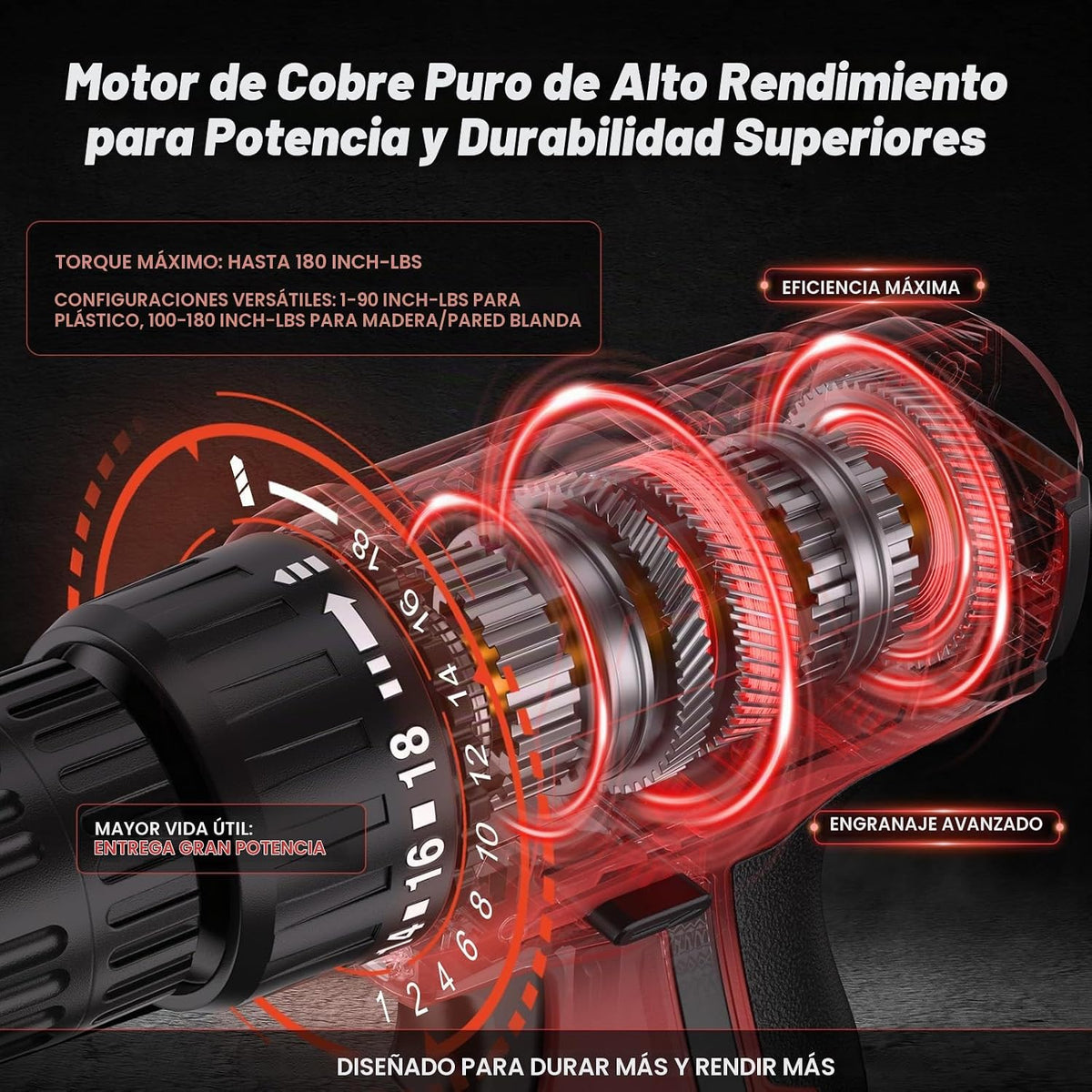 TIKEOL Juego de taladro inalámbrico de 12 V con batería y cargador,...