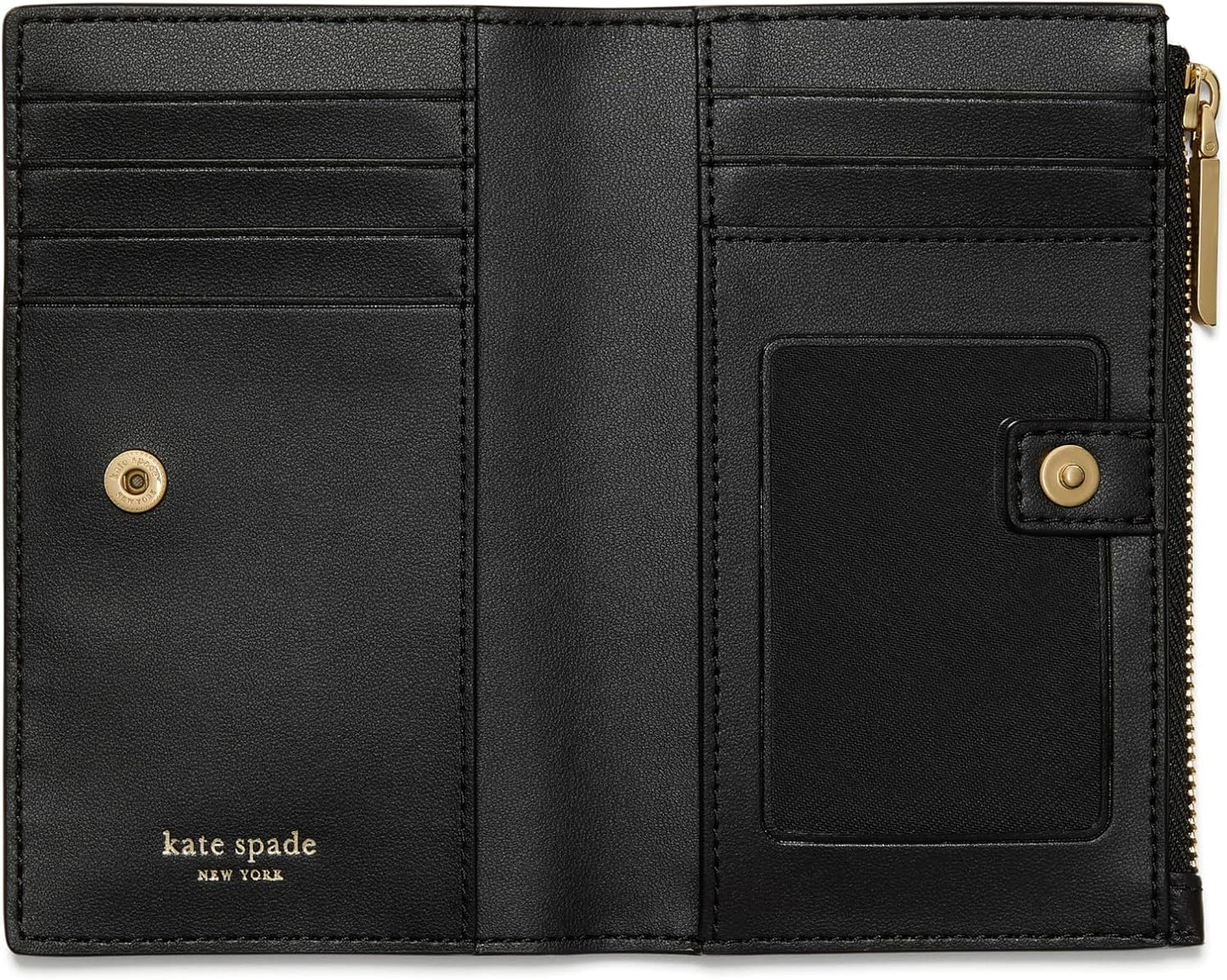 kate spade new york Cartera plegable de cuero con guijarros Deco, N...