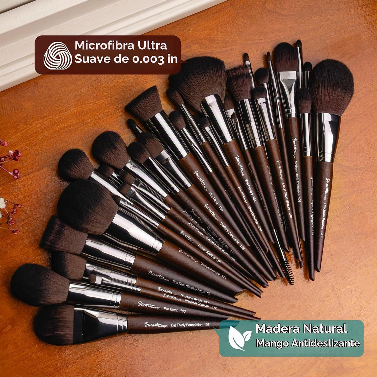 Bueart Design Juego de 38 brochas de maquillaje profesional con sop...