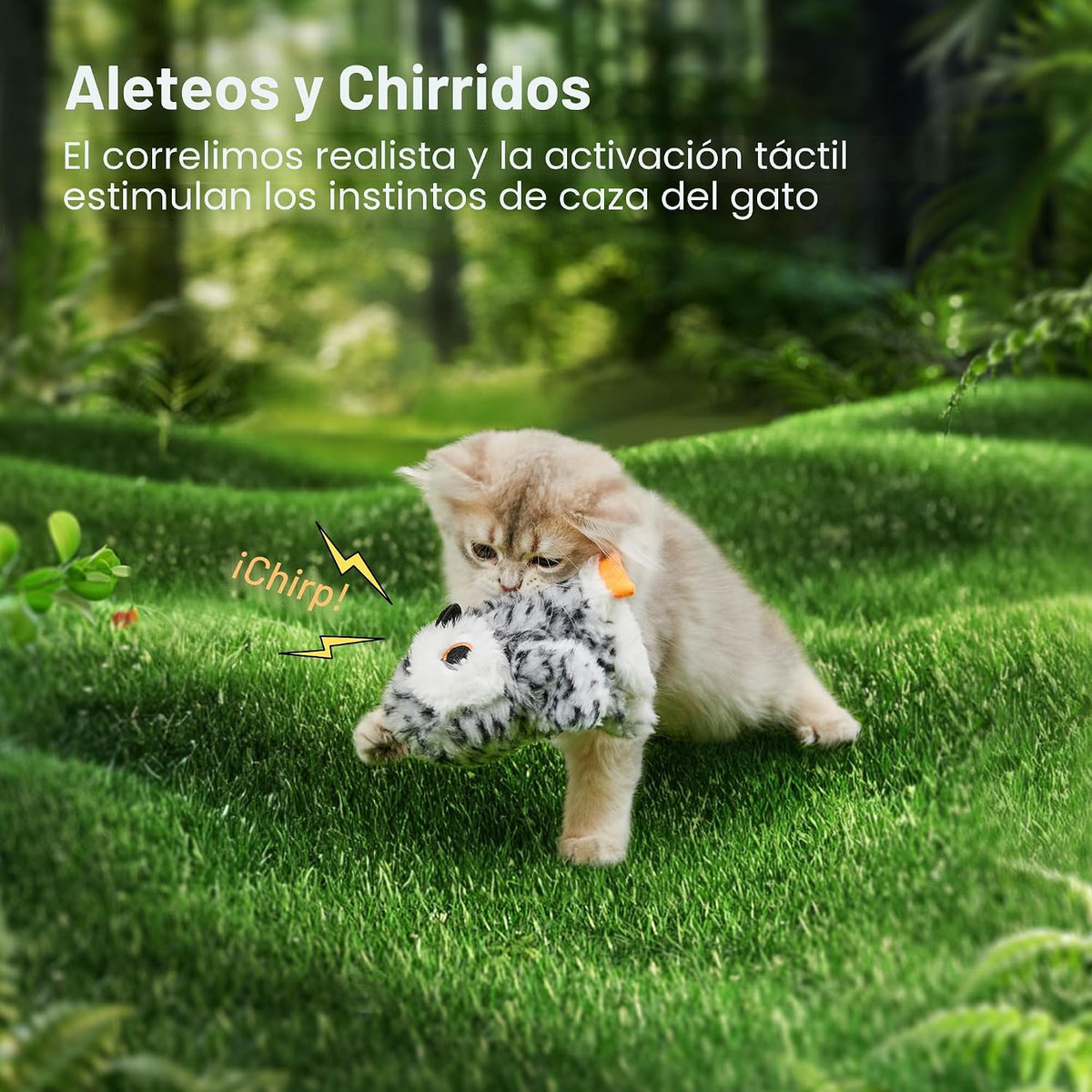 Potaroma Juguetes para gatos con forma de búho que aletea (sin vola...