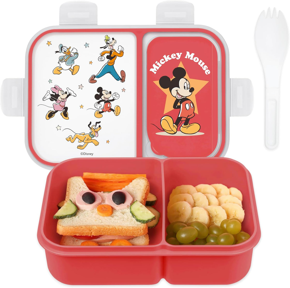 Disney Mickey Bento Box para niños, compartimentos divididos, a pru...