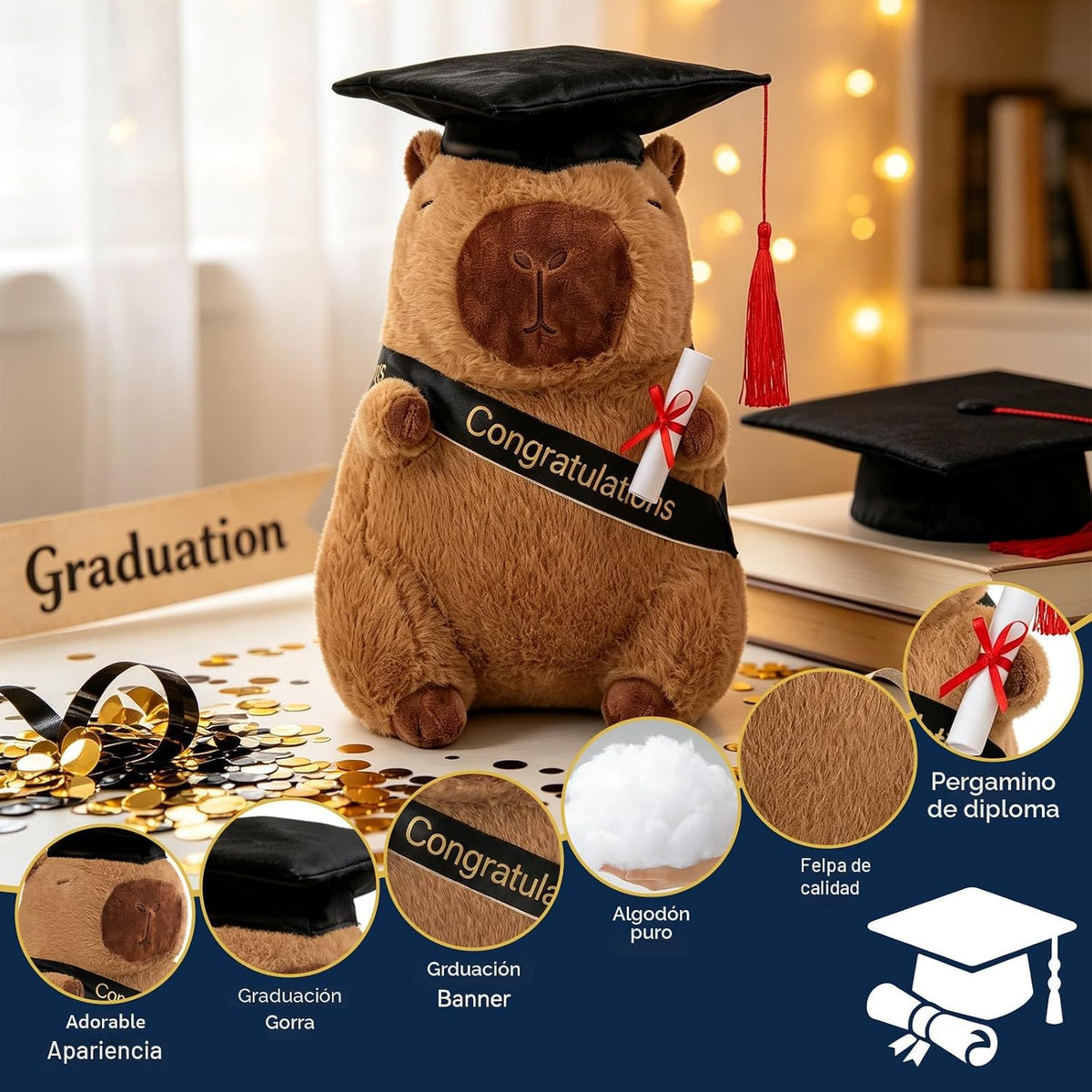 SHINUOER Regalos de animales de peluche de graduación 2026, felpa d...