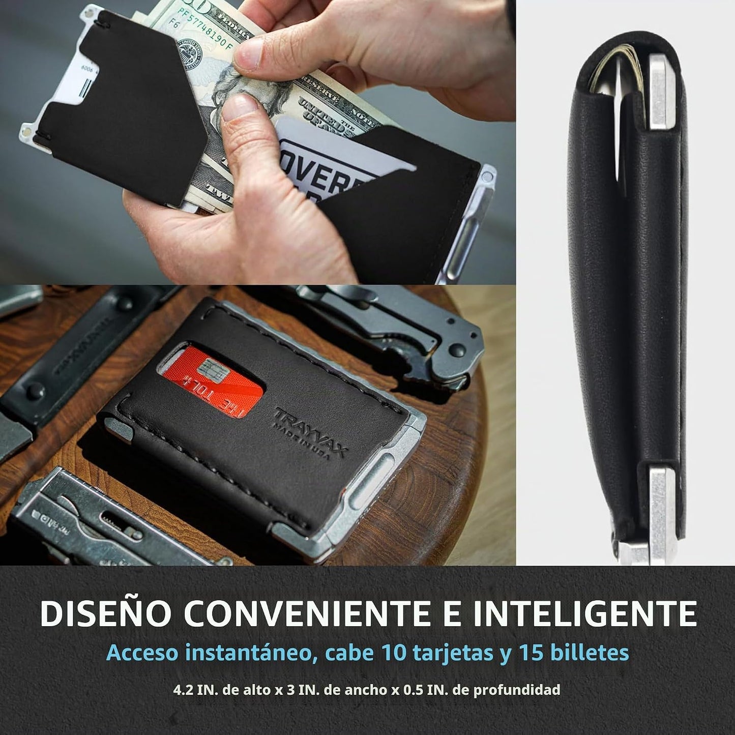 Cartera Billfold Trayvax Venture, Portador de Dinero y Tarjetas de...