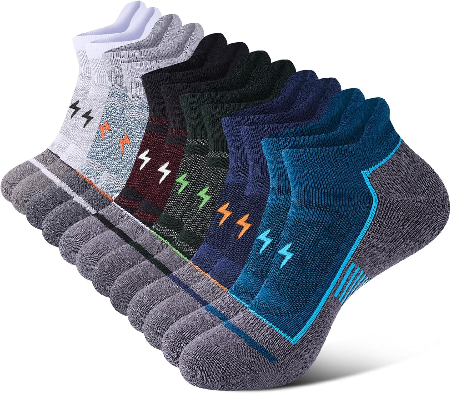 Cirorld Calcetines deportivos de algodón para hombre, acolchados y...