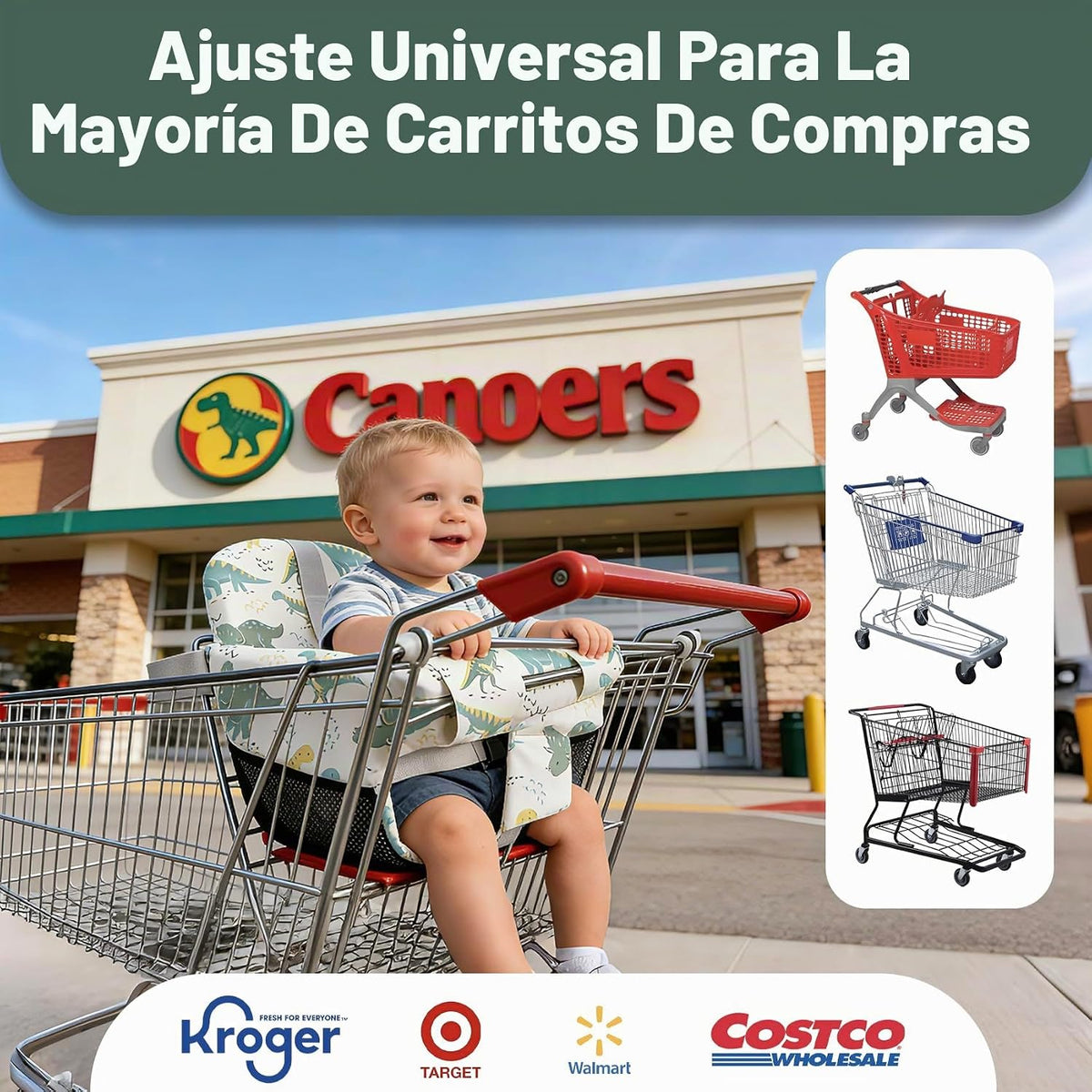 Funda de asiento de carrito de compras para bebé niña y niño, funda...