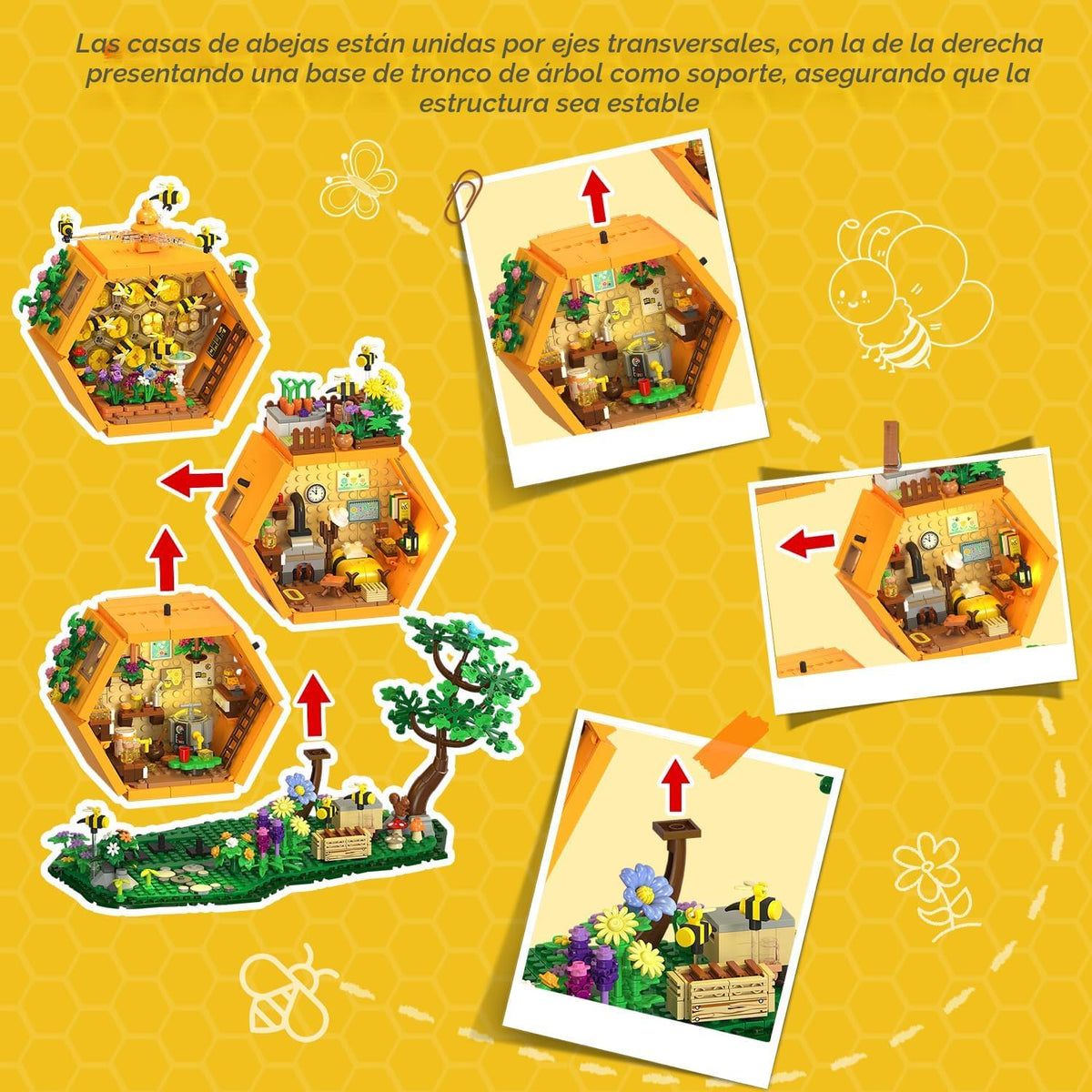 INSOON Bee House - Juego de construcción con luces para adultos, ki...