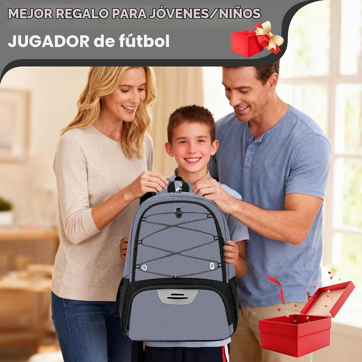 Hsmihair - Mochila de fútbol juvenil - Mochila para fútbol y balonc...