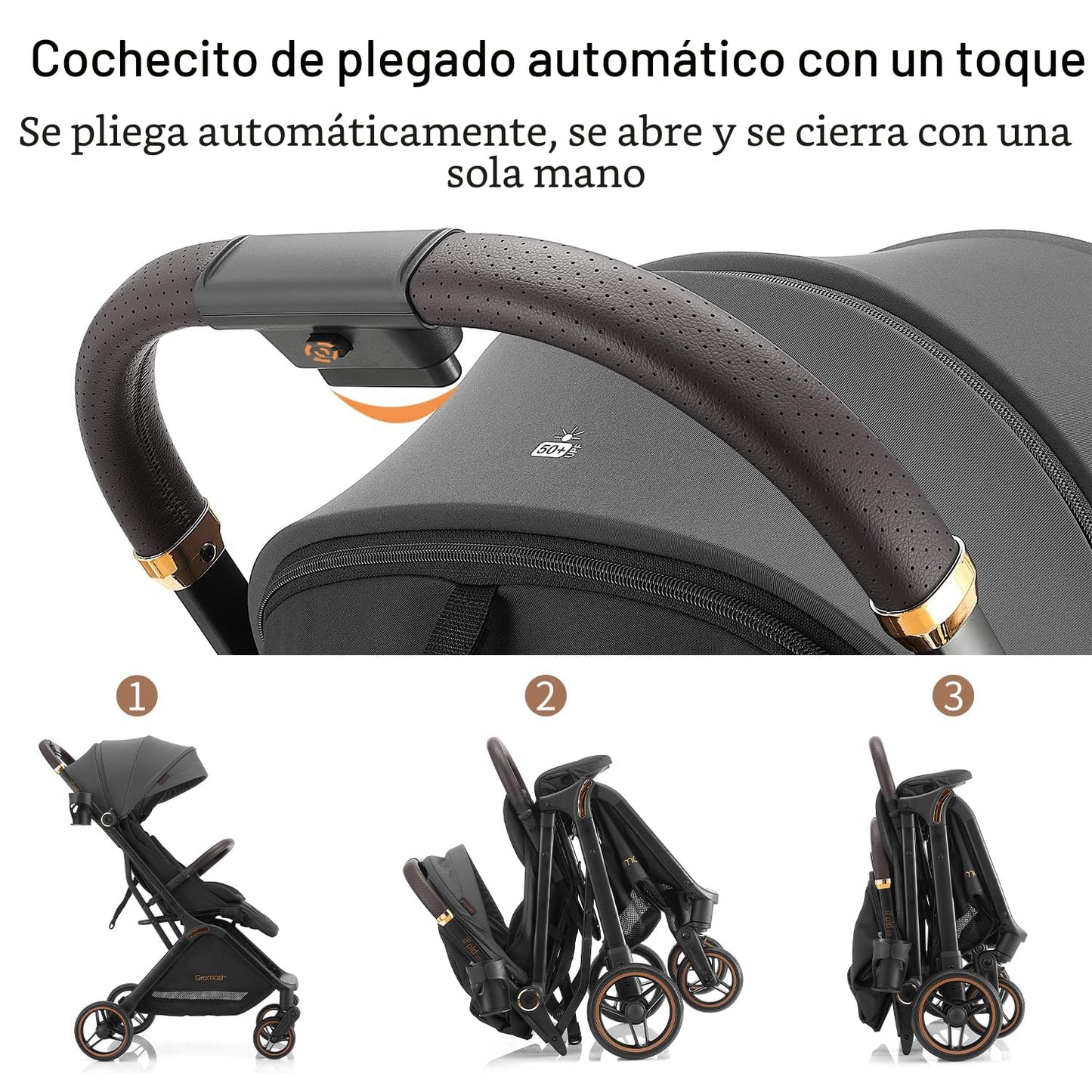 Gromast Cochecito de bebé plegable Gravity - Cochecito portátil de...